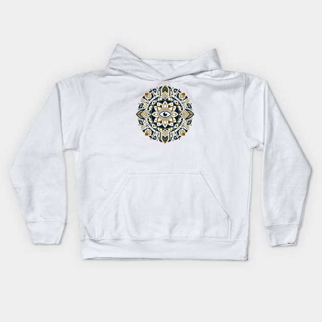 All-Seeing Eye Egyptian Mandala 1 Kids Hoodie by AmandaOlsenDesigns